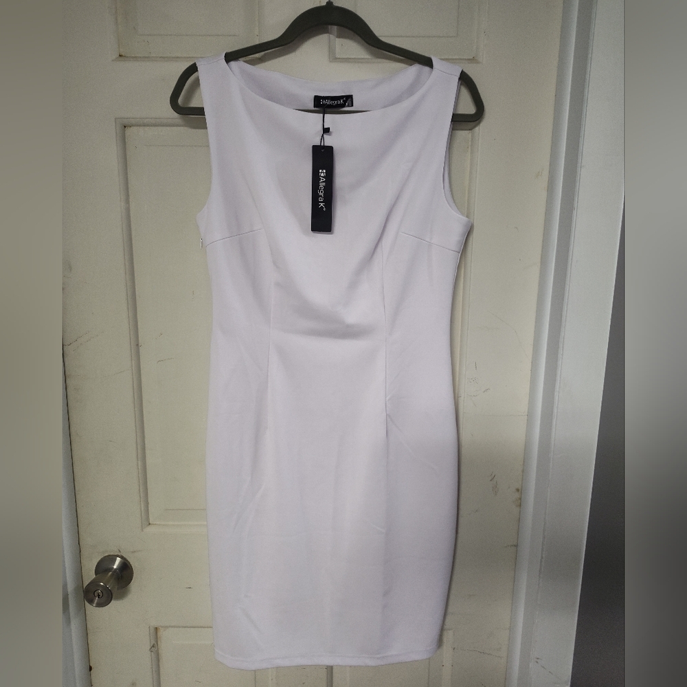 Allegra K White Sleeveless Midi Dress